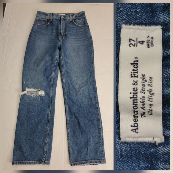 Abercrombie & Fitch Jeans Womens 27 The Ankle Straight Ultra High Rise Stretch - Picture 1 of 10